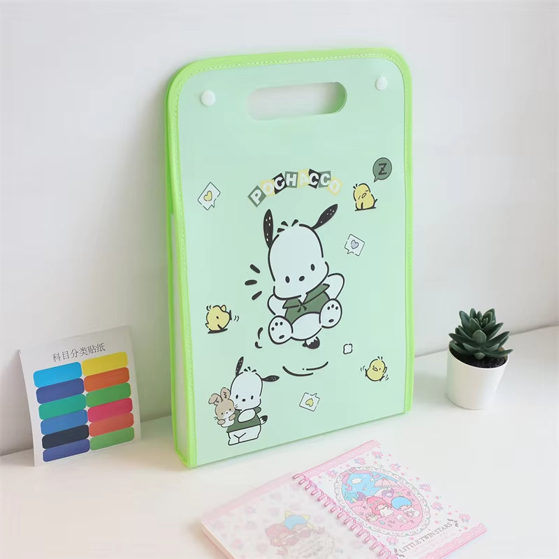A4 Handheld Plastic Accordion File Folder