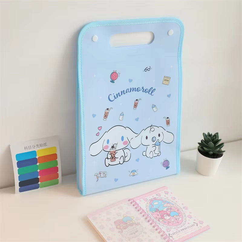 A4 Handheld Plastic Accordion File Folder