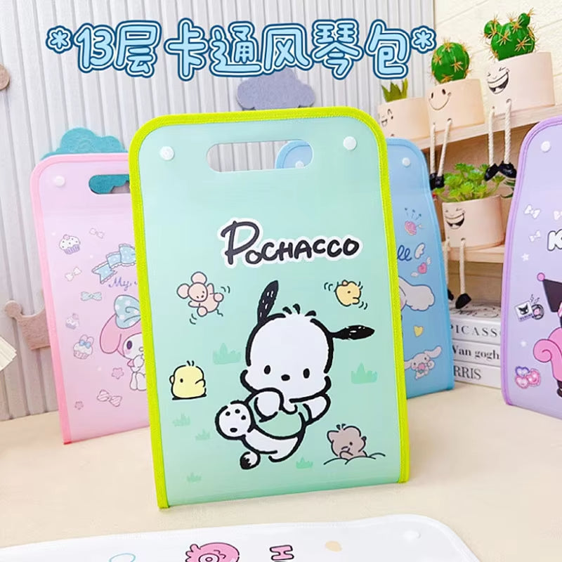 A4 Handheld Plastic Accordion File Folder