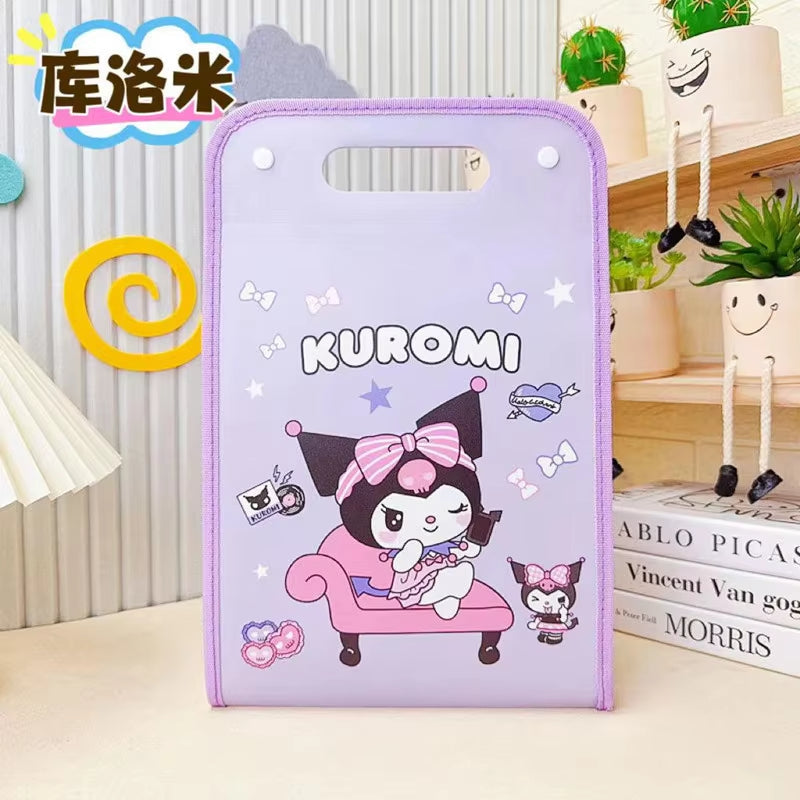 A4 Handheld Plastic Accordion File Folder