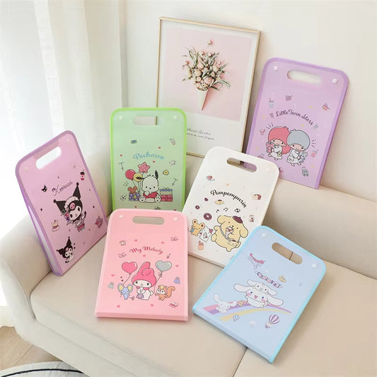 A4 Handheld Plastic Accordion File Folder